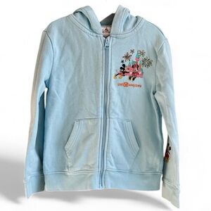 Disneyland Play in the Park Blue Zip-Up Hoodie Kids Size 5/6